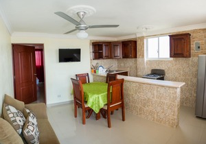 1-Bedroom Apartment with 3 Single Beds Near SDQ Airport Fast Wi-Fi & Free Pa
