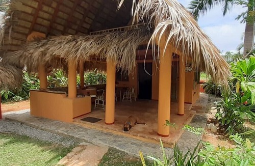 Las Galeras House | Palm-roofed house in the second row to the sea