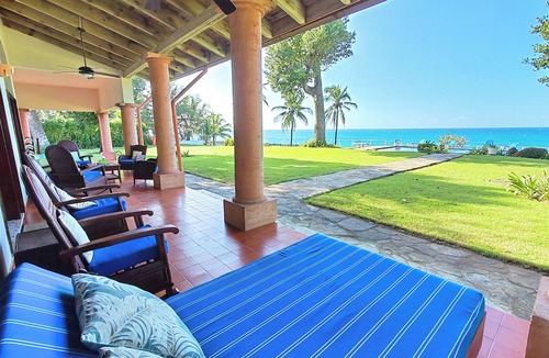 Playa Chiquita Villa | Sosua 9 BR Oceanfront Mansion Near Beach +Bonus