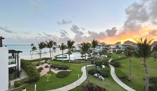 Beautiful top floor beach front condo in the center of cap cana.