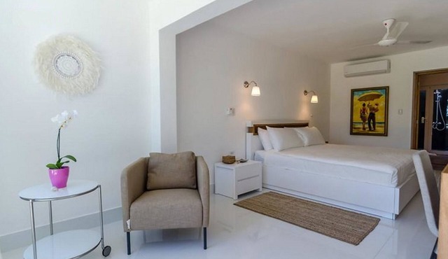 Hotel room on sandy beach, all-inclusive option available