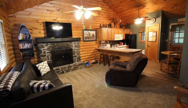 Log Cabin Pool, Wooded, Secluded,Jacuzzi, WiFi, nature trails,1 mile from SDC in Branson West