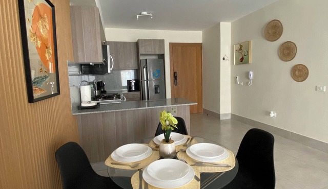 New apartment with all amenities, one minute walking distance to the beach.