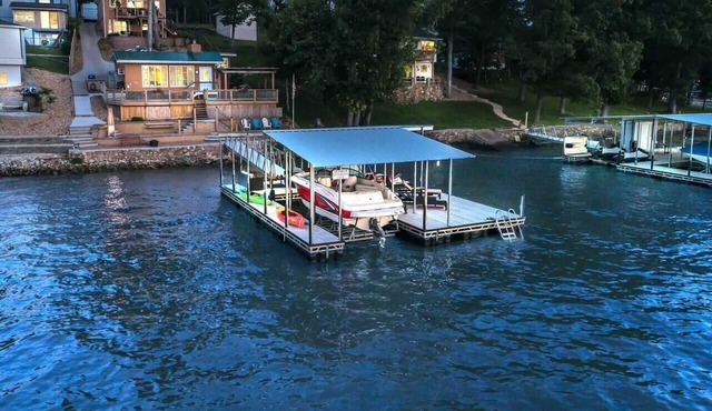 Powell Lakehouse | Hot Tub, Dock & Sunset Views | Featured on Staycation episode in Sunrise Beach