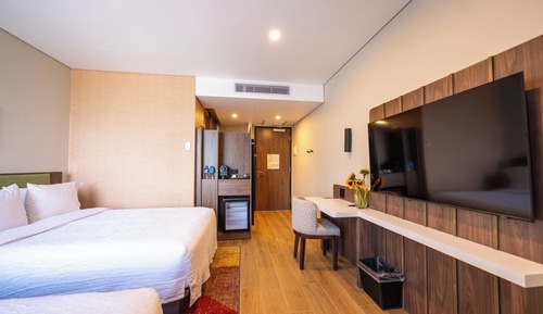 Room, 2 Double Beds, Refrigerator